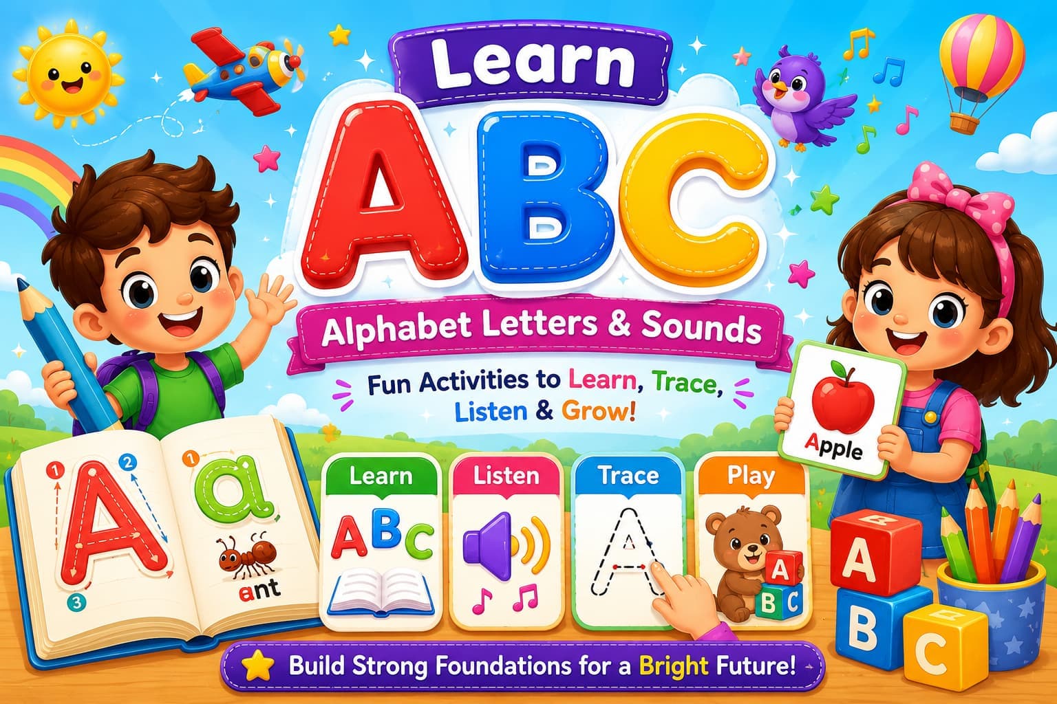 Learn ABC Alphabet Letters & Sounds - Kids Learning Games